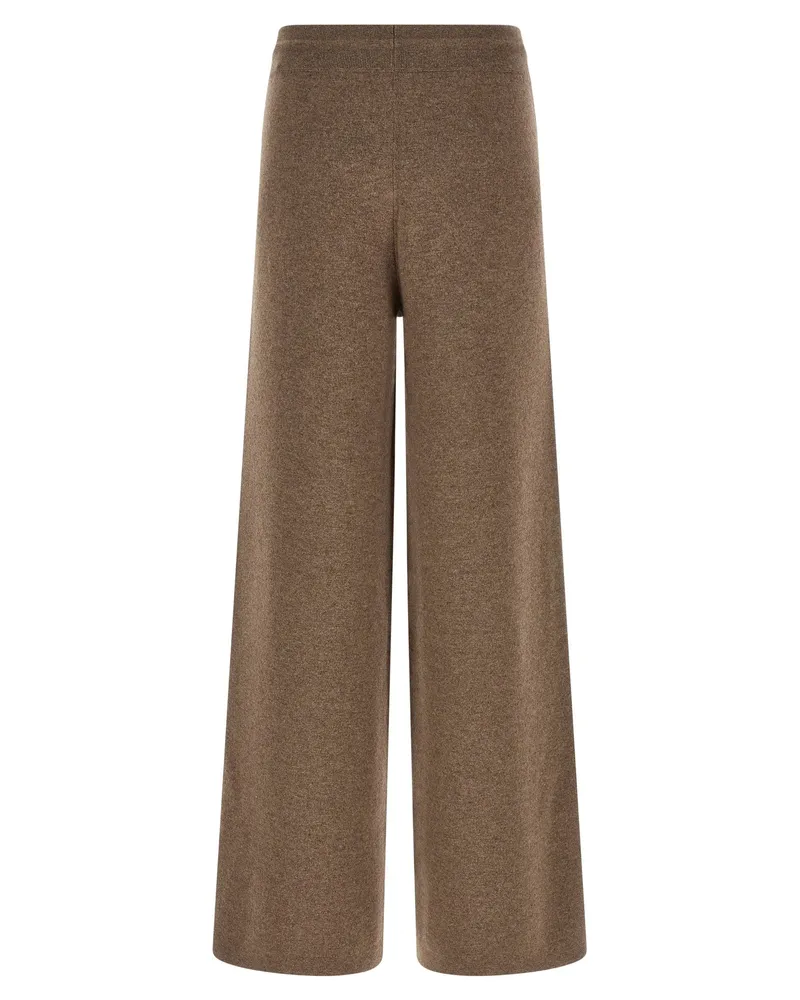 AGNONA Cashmere-Blend Knit Joggers — Taupe Taupe