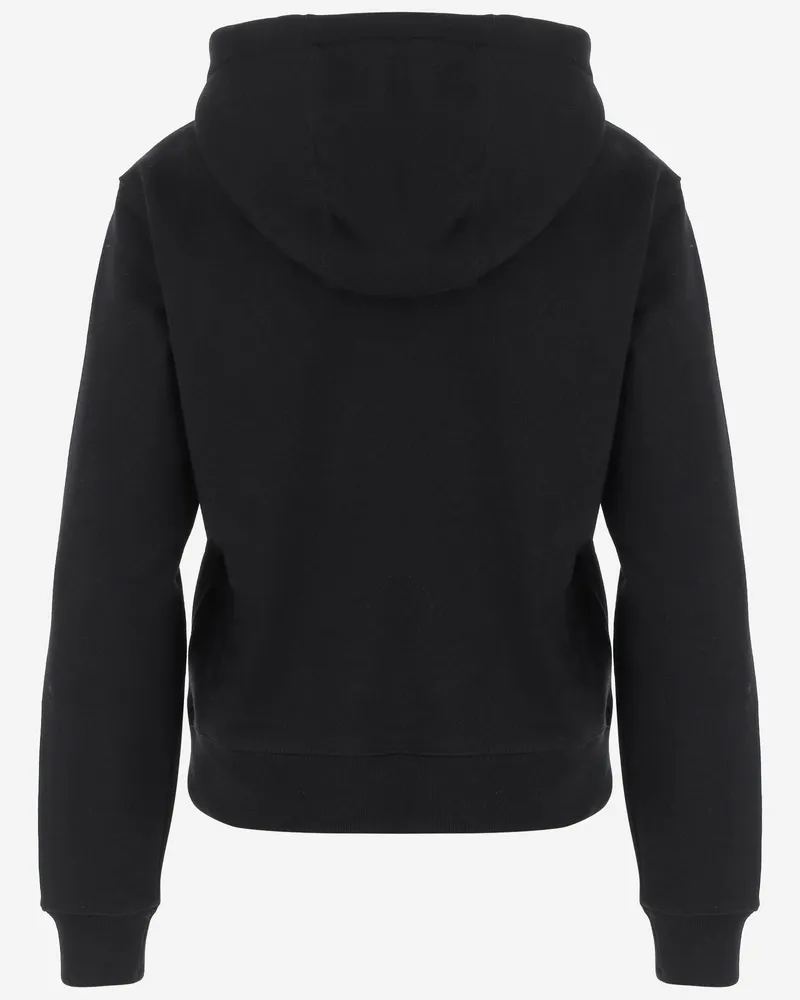 Burberry Women's Hooded Cotton Sweatshirt Black Knitwear Sweater Black