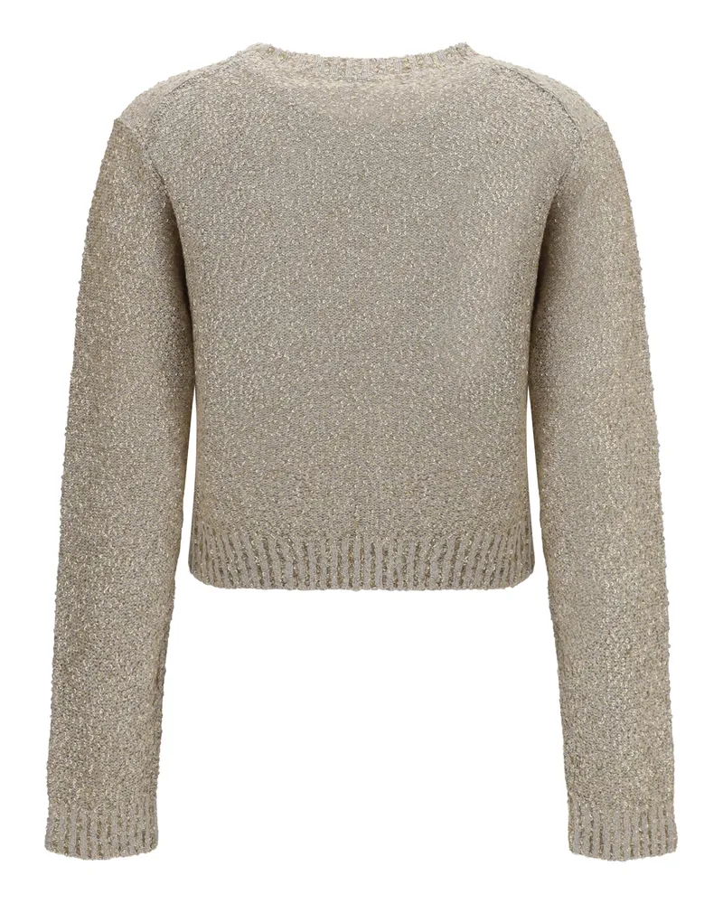 Brunello Cucinelli Women's Long-Sleeve Sequin Sweater Pietra Pietra