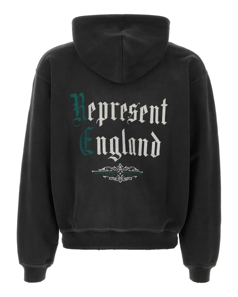 REPRESENT Men's Slate Cottons Sweatshirt Stainedblack Cotton Felpe Sweater Black