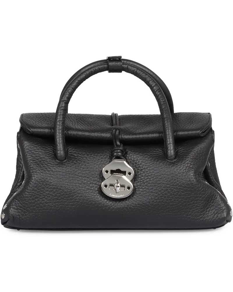 Zanellato Women's Leather Handbag Centauro S Black Cow Hide Handbags Hand Bags Black