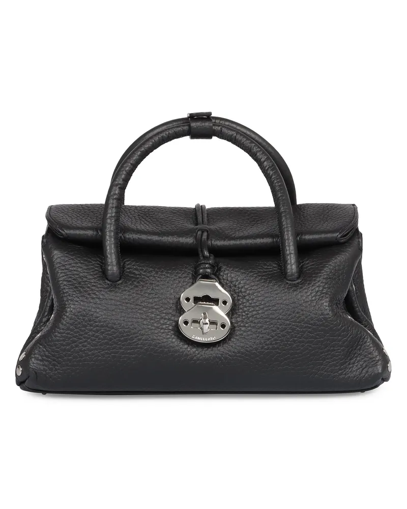 Zanellato Pebbled Leather Top Handle Bag — Black Black