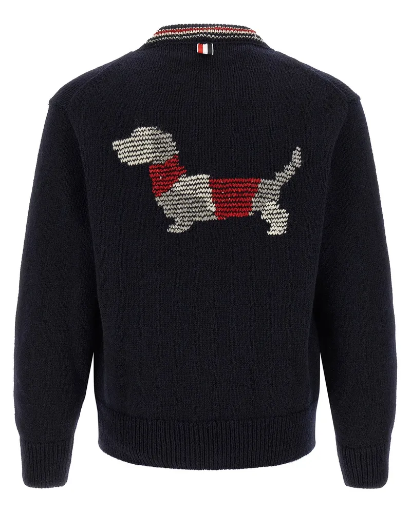 Thom Browne Men's Blue Wool Cardigan Clothing Navy