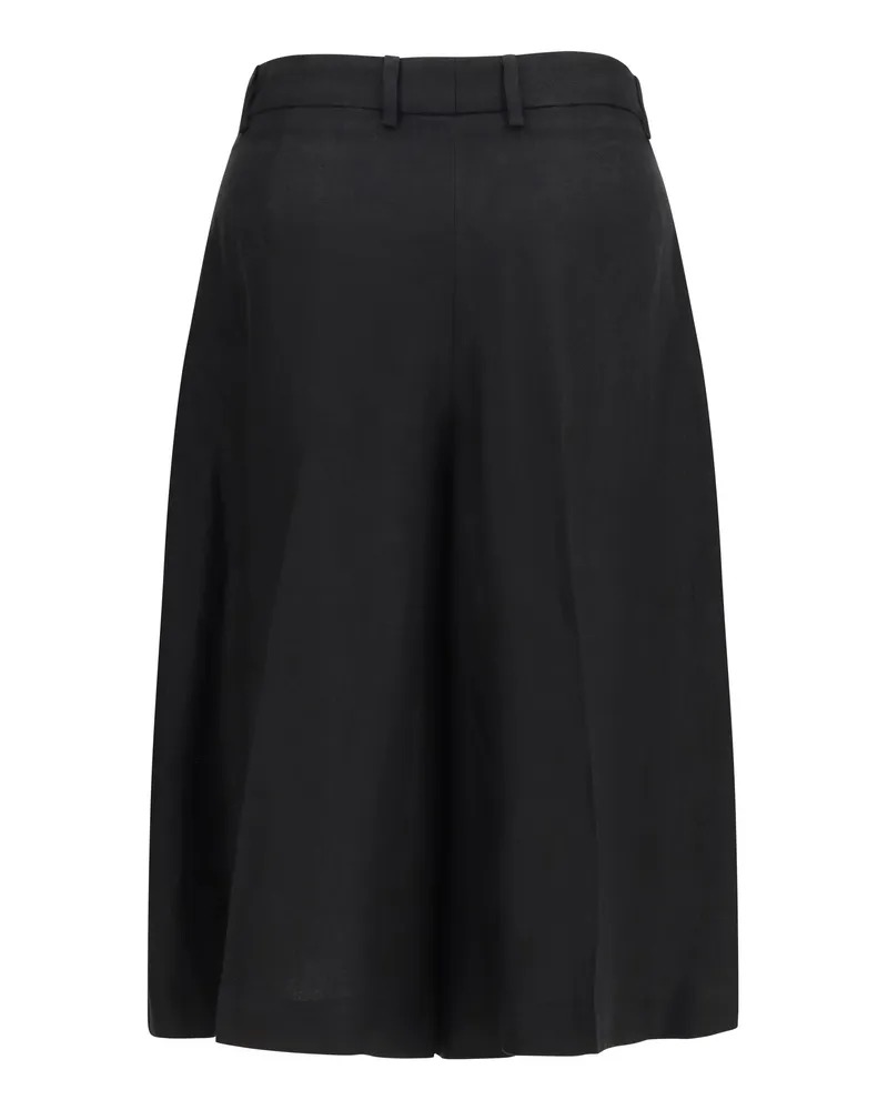 LARDINI Women's Straight-Leg Bermuda Shorts Twill With Pleats 999 Viscose; Other Fibres Black