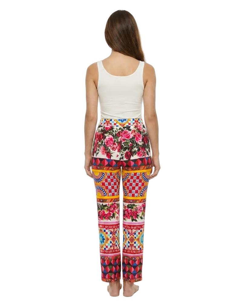 Dolce & Gabbana Women's Multicolor Cotton Casual Pants Multicolor