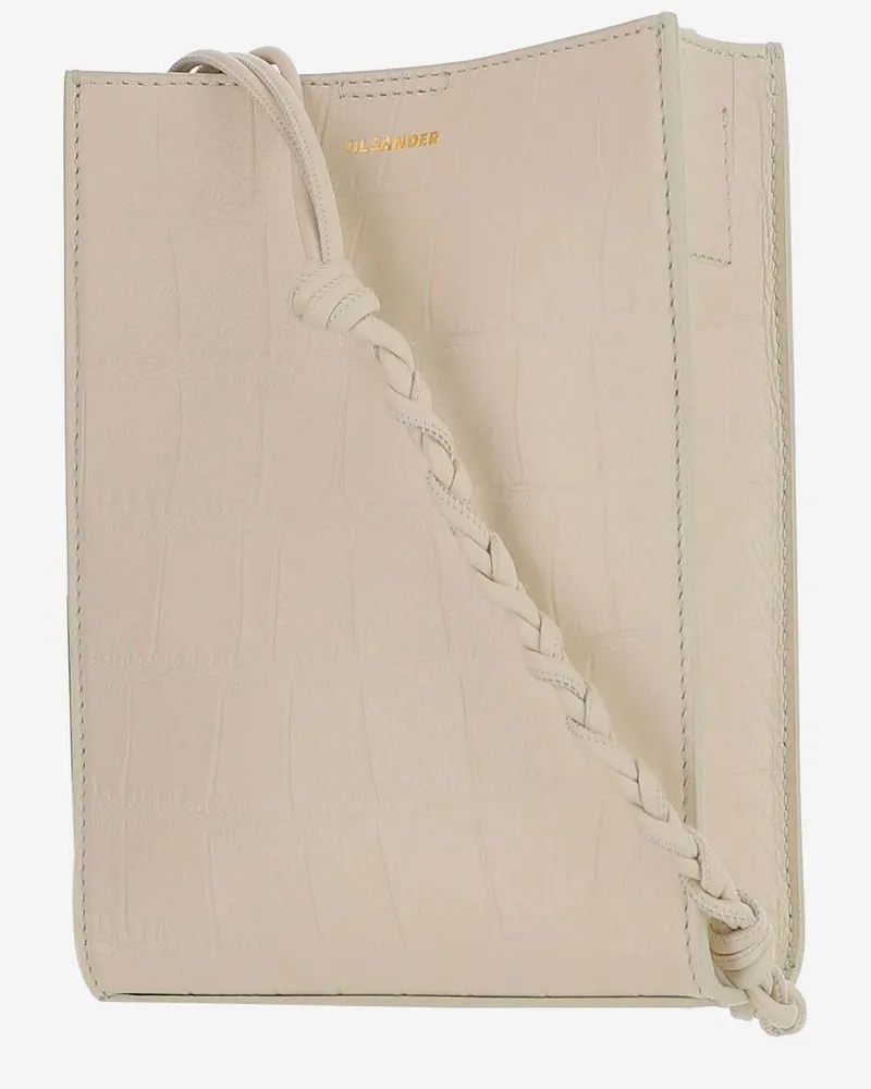 Jil Sander Women's Small Tangle Bag Chalk Calfskin Satchels & Cross Body Beige
