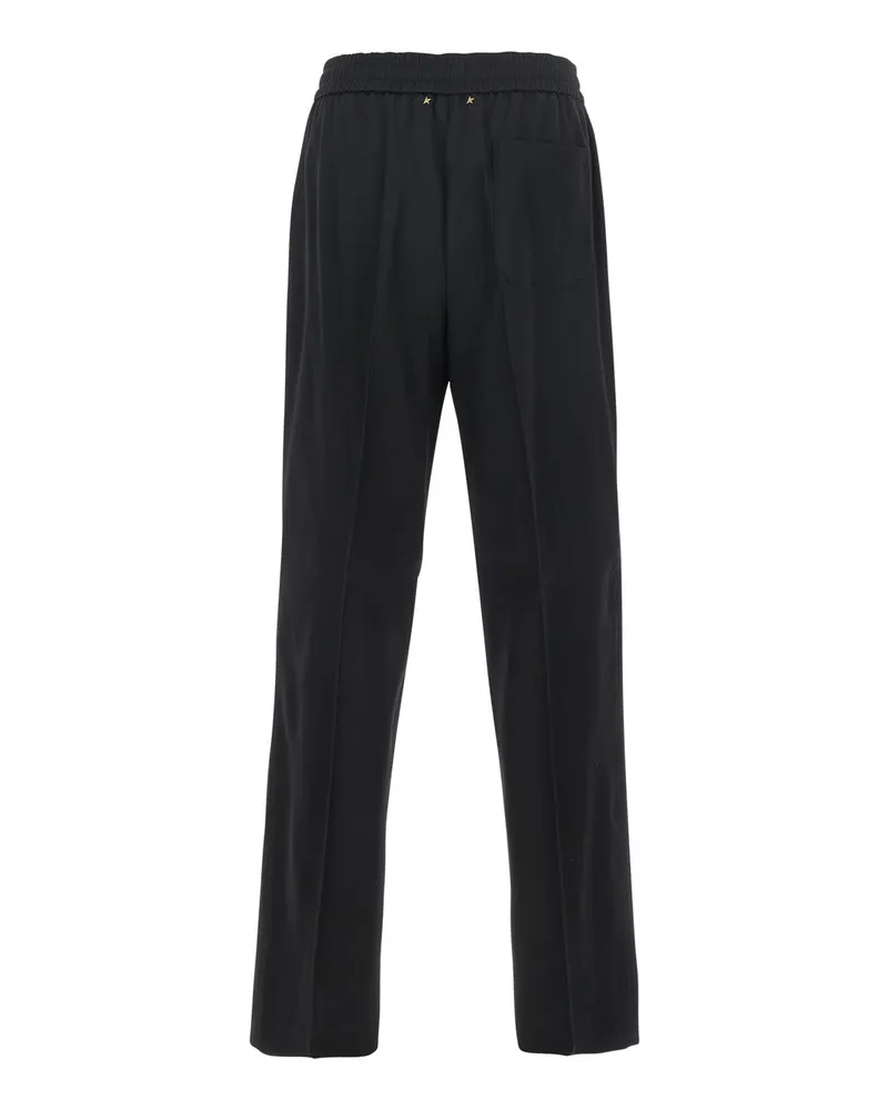 Golden Goose Men's Joggers Black Virgin Wool Trousers Black