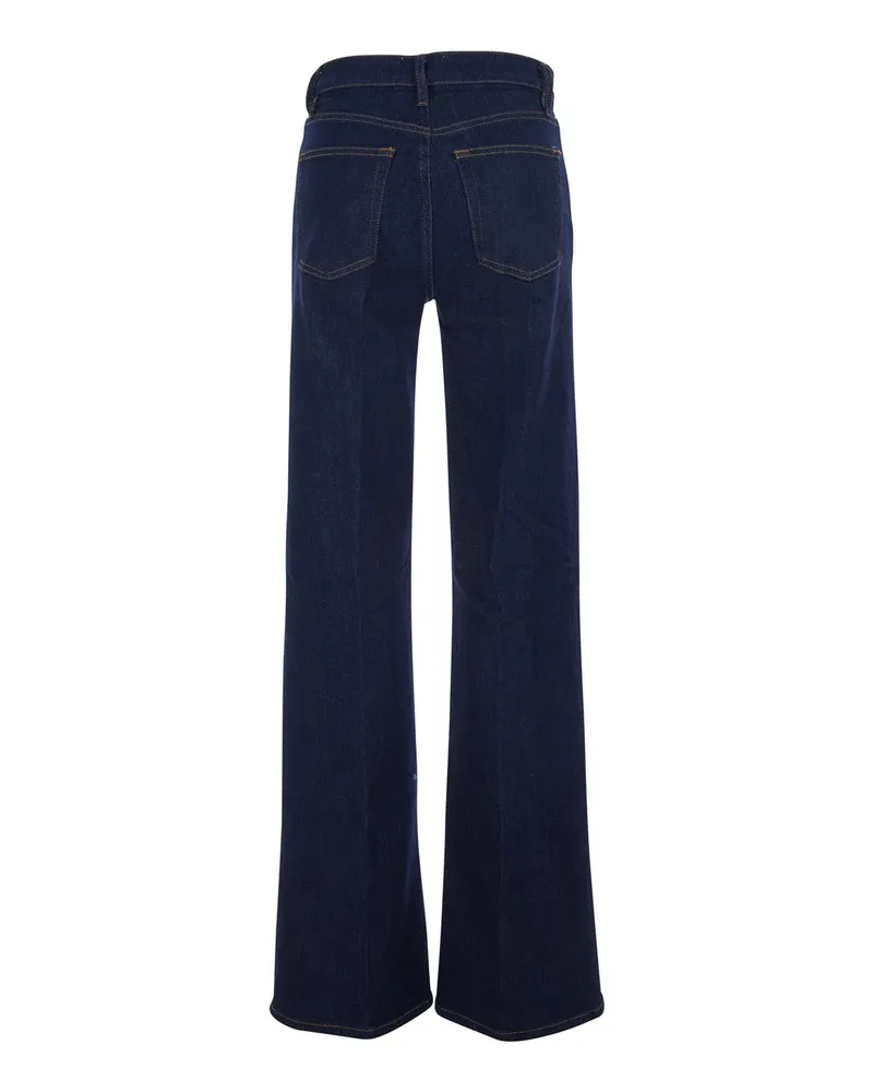 Frame Denim Women's Jeans The Straight Blue Denim Cotton Blue