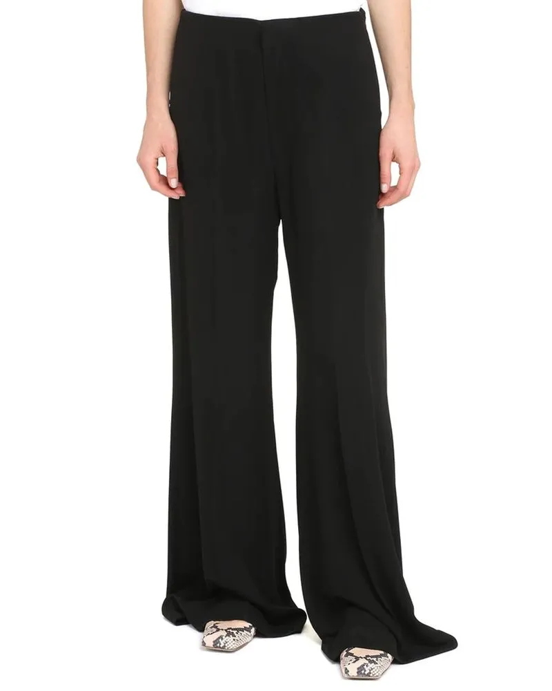 Maison Margiela Women's Black Viscose Casual Pants Black