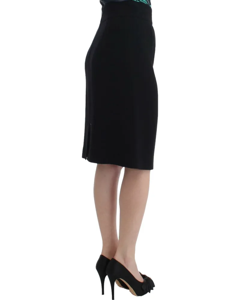 Roberto Cavalli Wool Pencil Skirt — Black Black