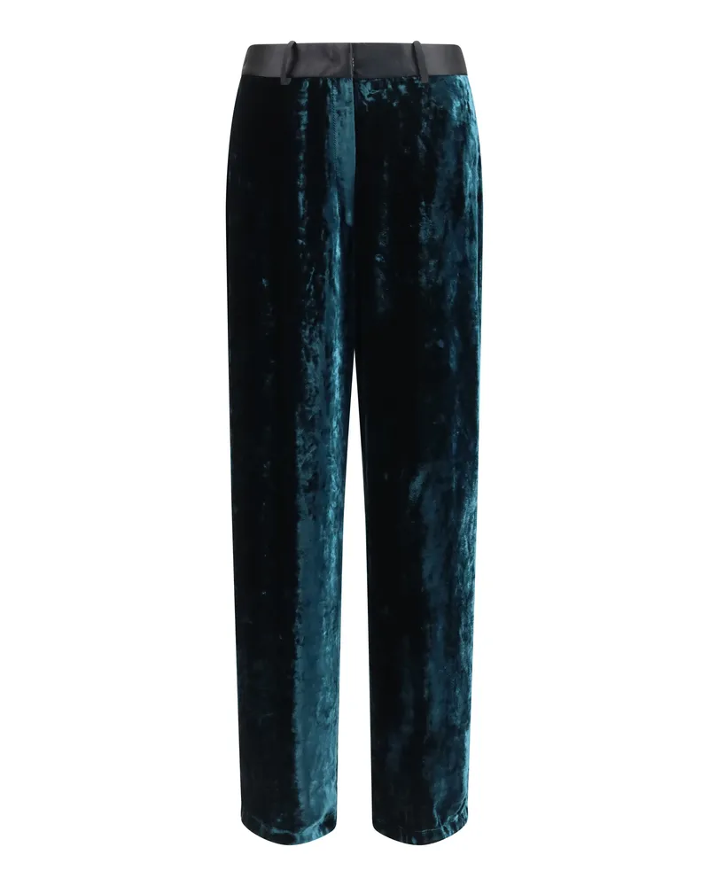 forte_forte Moiré Velvet Trousers — Black Black
