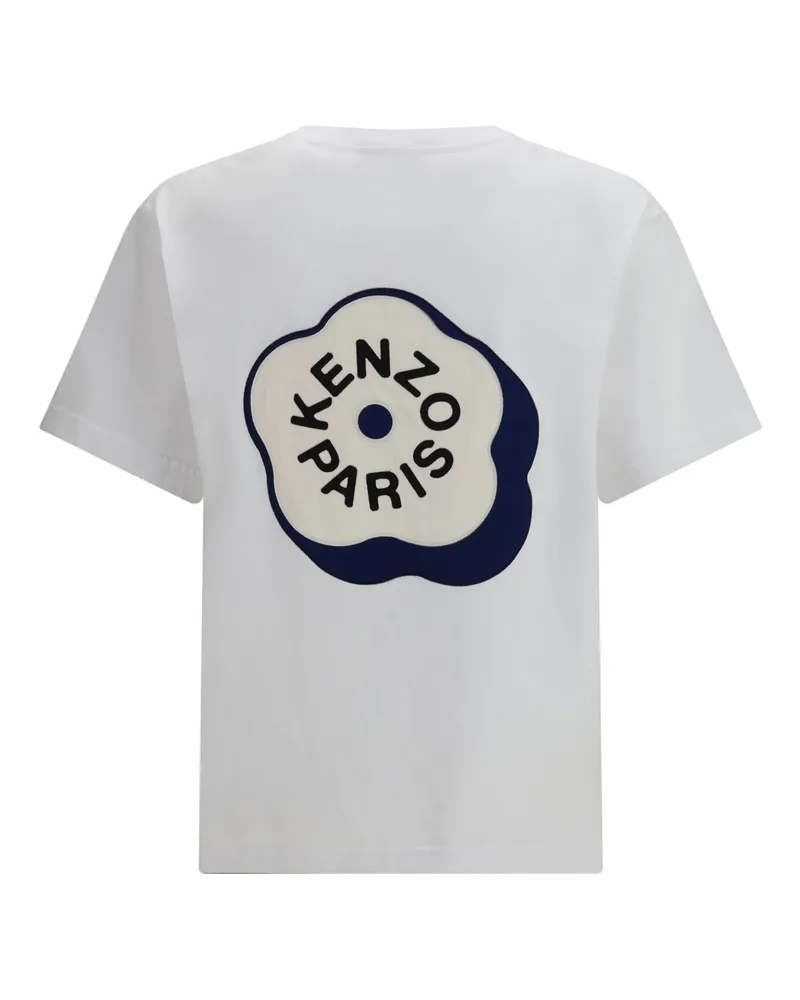 Kenzo Men Boke Flower 2.0 Embroidered Cotton T-Shirt White T-Shirts And Polos White