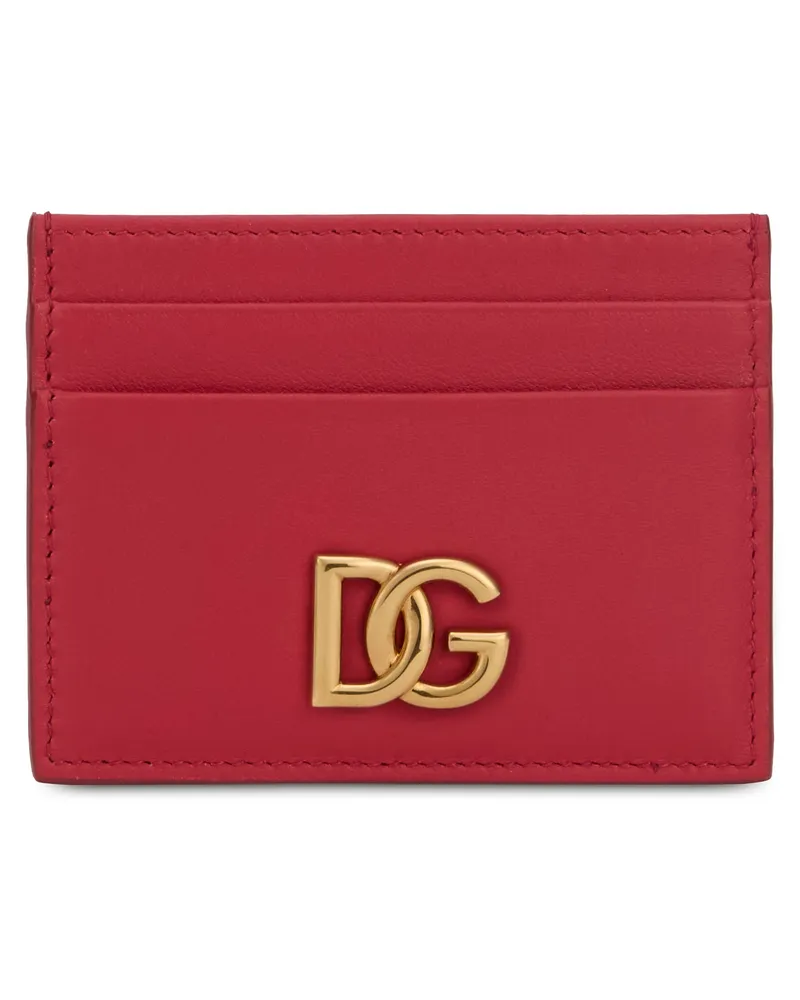 Dolce & Gabbana Women's Card Holder Red Leather Calf Skin Wallets & Purses Red
