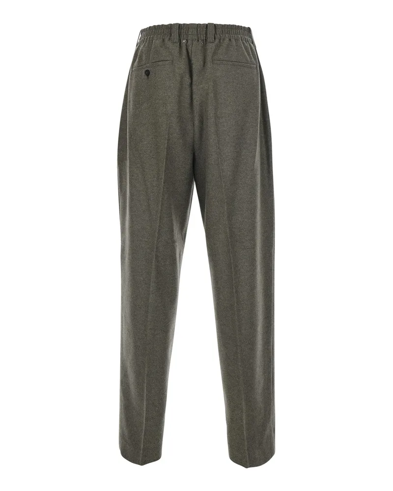 Golden Goose Virgin Wool Flannel Trousers — Green Green