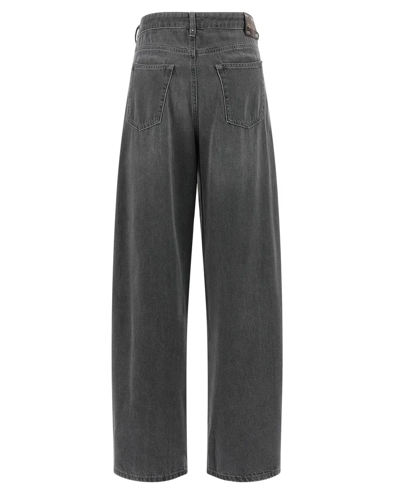 Max Mara Women's Gray Cotton Cropped Jeans Clothing Gray