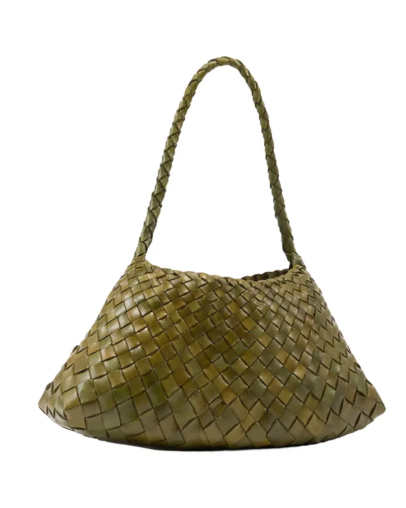 Dragon Diffusion Calfskin Leather Shoulder Bag — Khaki Khaki