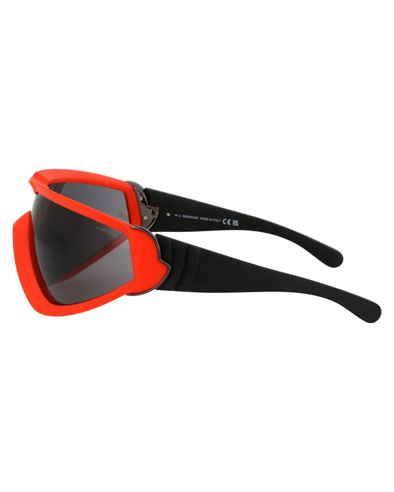 Moncler ML0249 Acetate Shield Sunglasses — Orange Orange