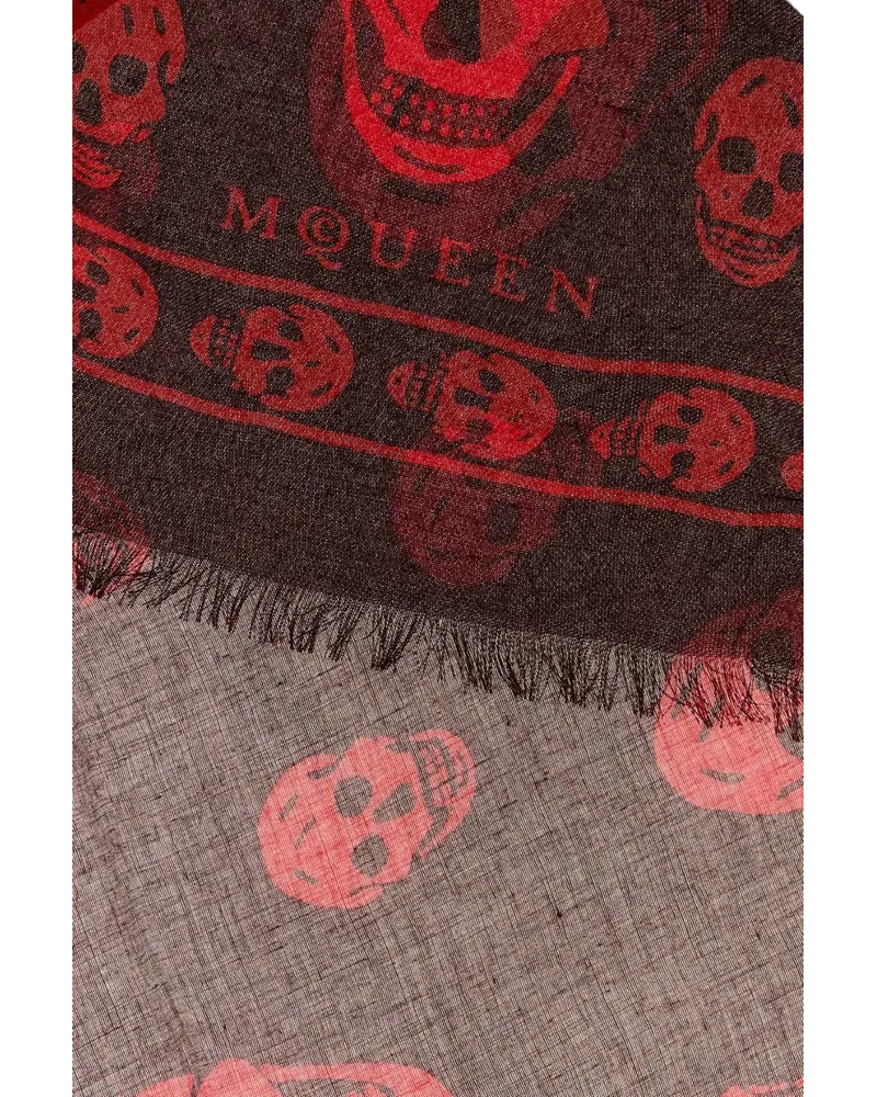 Alexander McQueen Red Exterior: Modal Silk Sciarpe E Foulard Scarfs Burgundy