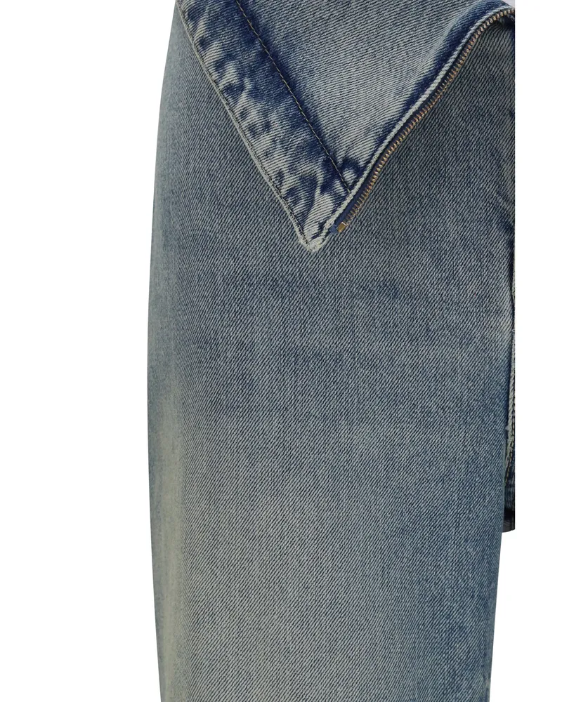 Alexander McQueen High-Waisted Flared Cotton Jeans — Blue Blue