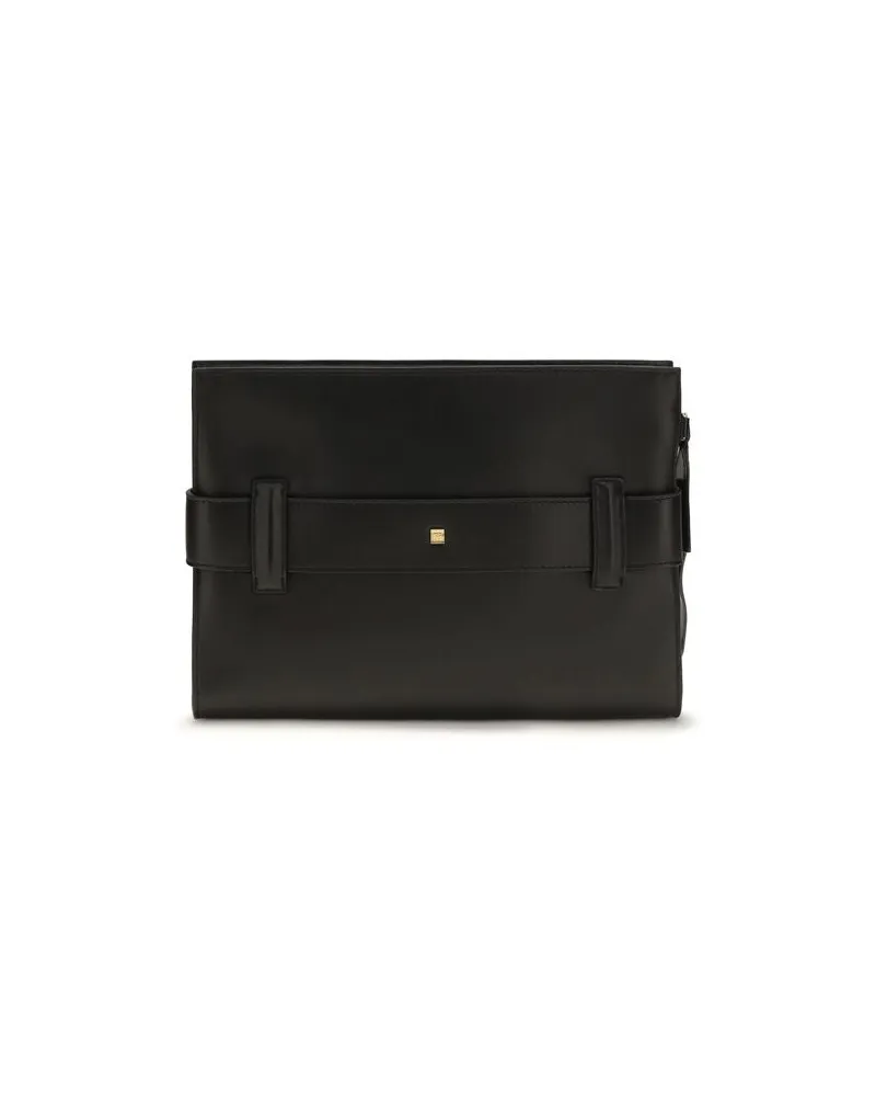 Balmain Women's Black Lamb Ovis Aries Clutch Bag Black