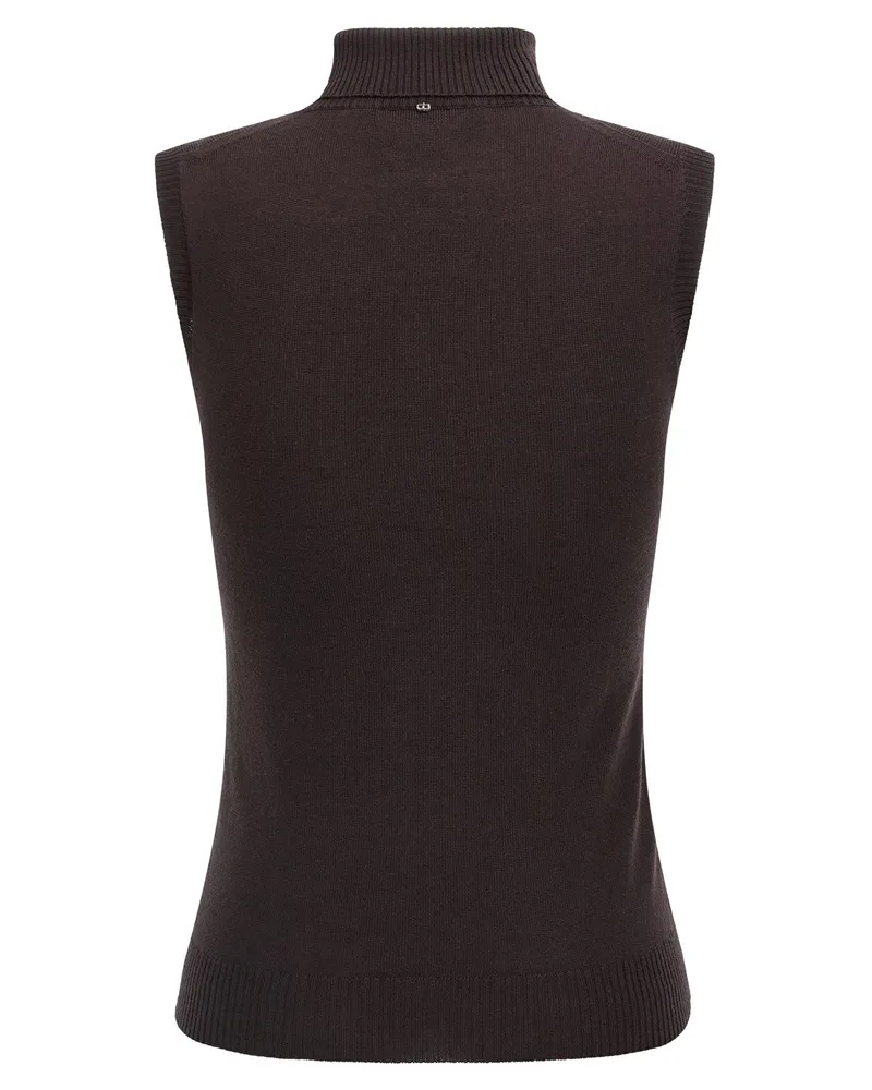 SPORTMAX Women's Brown Virgin Wool Cardigan Clothing Brown