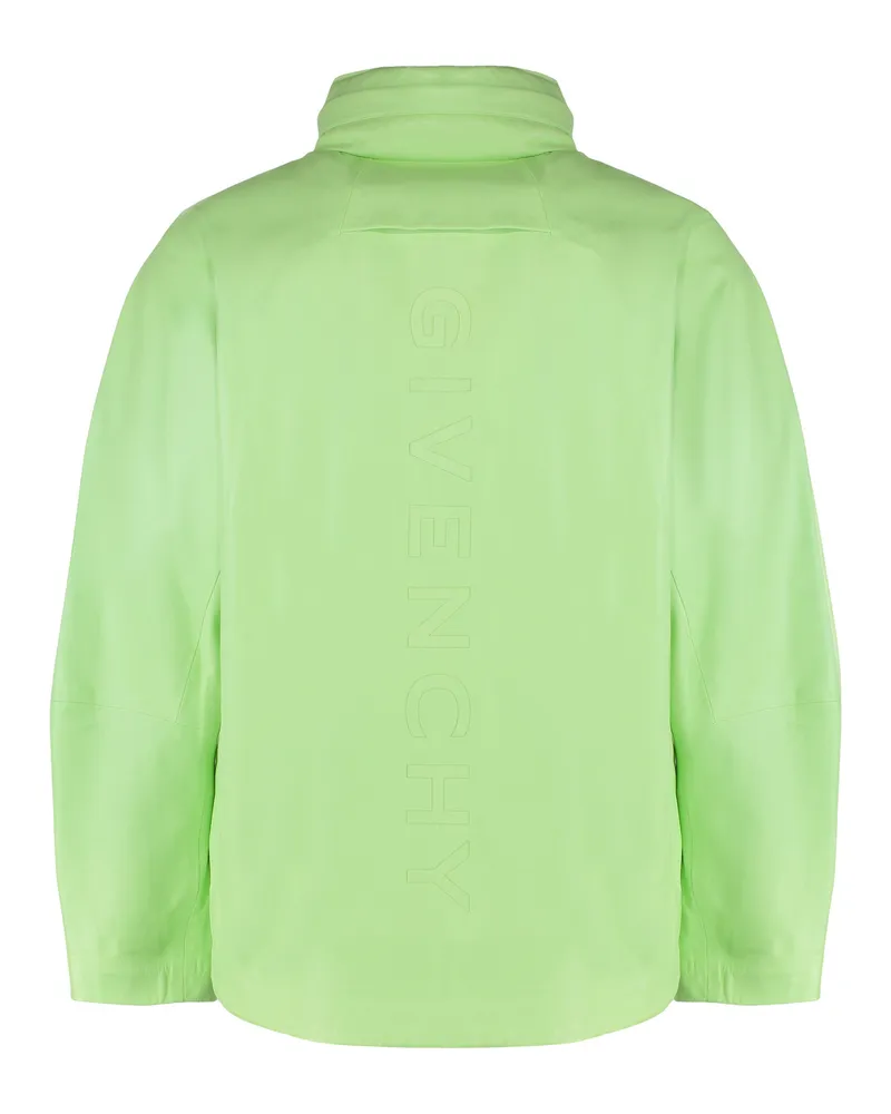 Givenchy Men's Lambskin Jacket With Zipped Pockets Green Polyester Leather Green