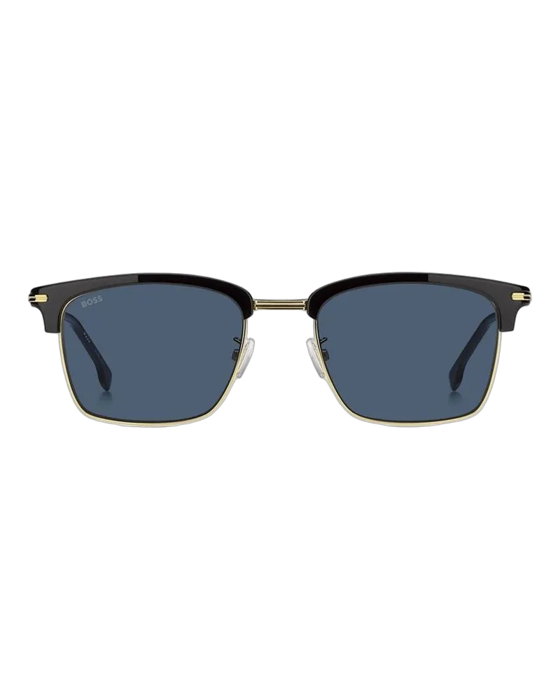 HUGO BOSS Men's Sunglasses Black Gold Metal Black