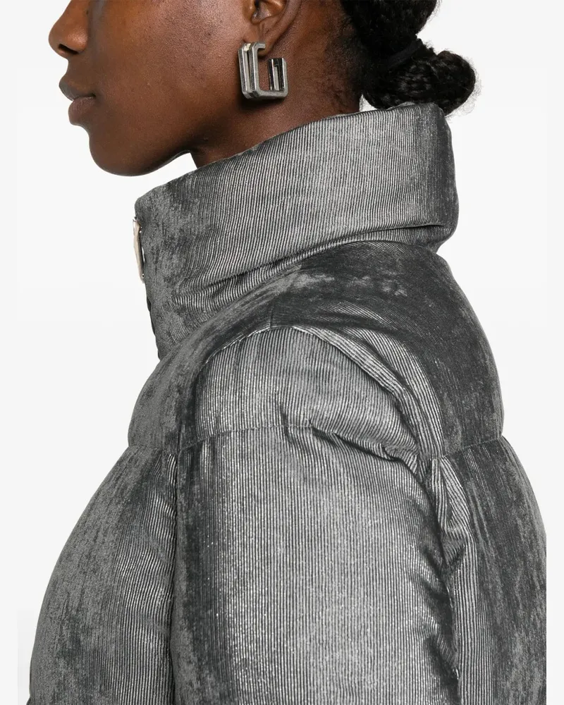 Herno Women's Metallic-Effect Quilted Jacket Aw25 W Grey