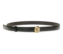 Medusa Buckle Calf Leather Belt — Black