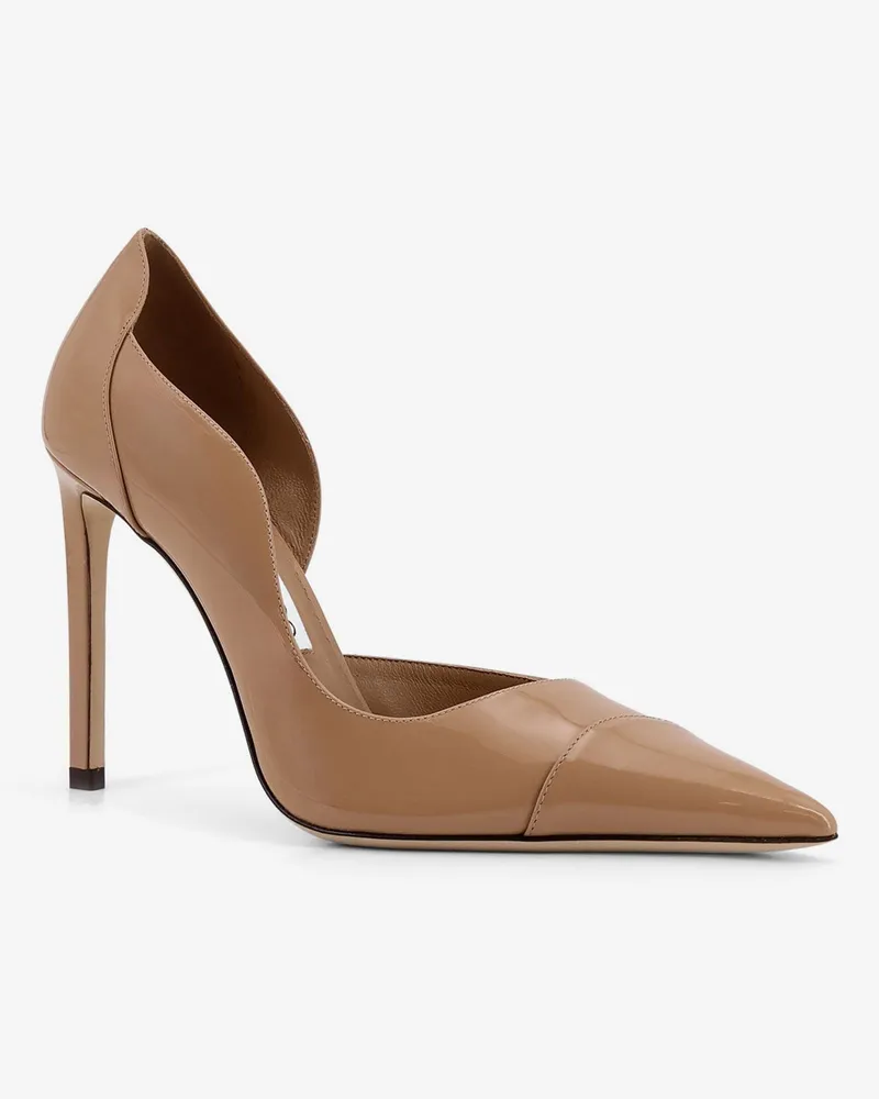 Jimmy Choo Women's Brigitte Patent Leather Pumps Beige High Heel Shoes Beige