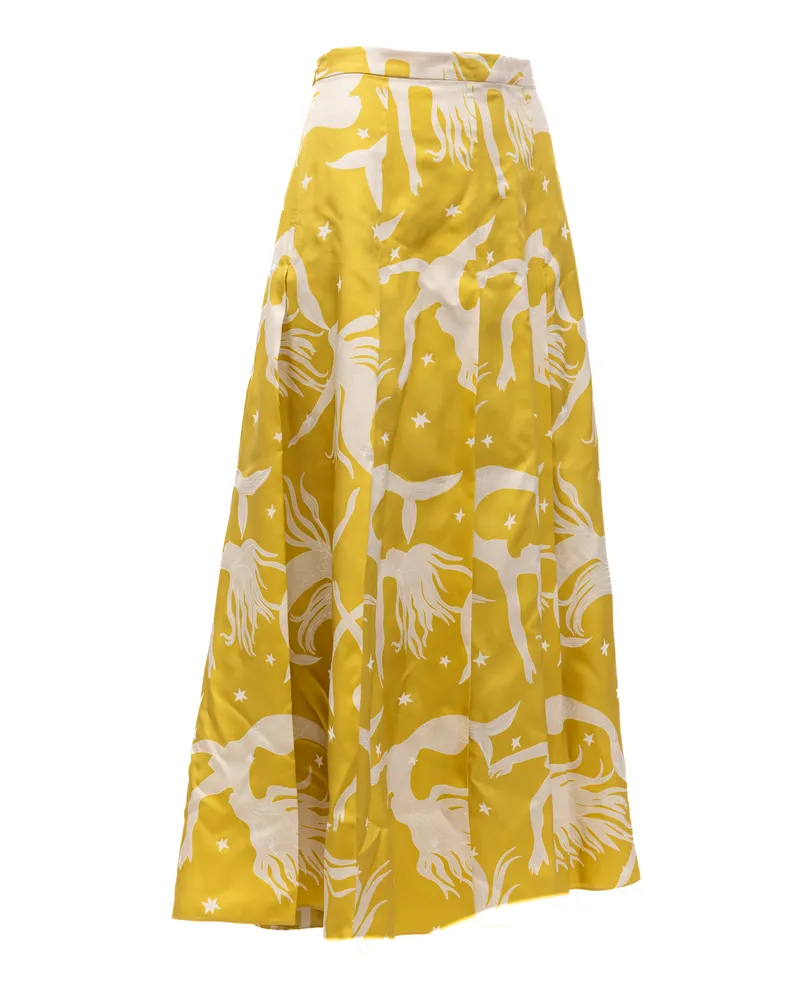 Valentino Garavani Women's Yellow Skirt With Off-White Details Yellow