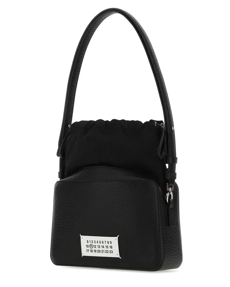 Maison Margiela Women's Black Leather And Fabric 5ac Bucket Bag T8013 Borse A Secchiello Black
