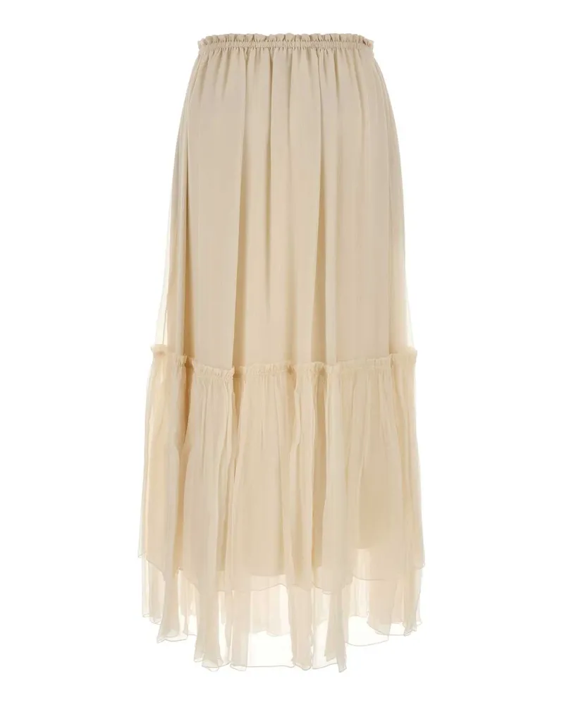 Chloé Women's Cream Crepe Skirt Coconutmilk Gonne Beige