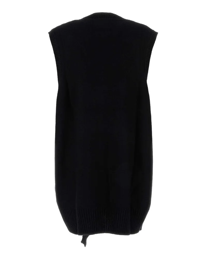 Maison Margiela Women's Black Wool And Acrylic Mini Dress Exterior: Virgin Abiti Black