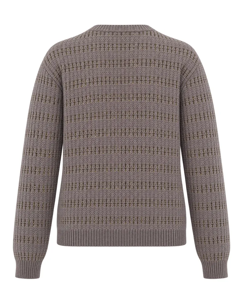 Fabiana Filippi Openwork Mohair Blend Sweater — Gray Gray