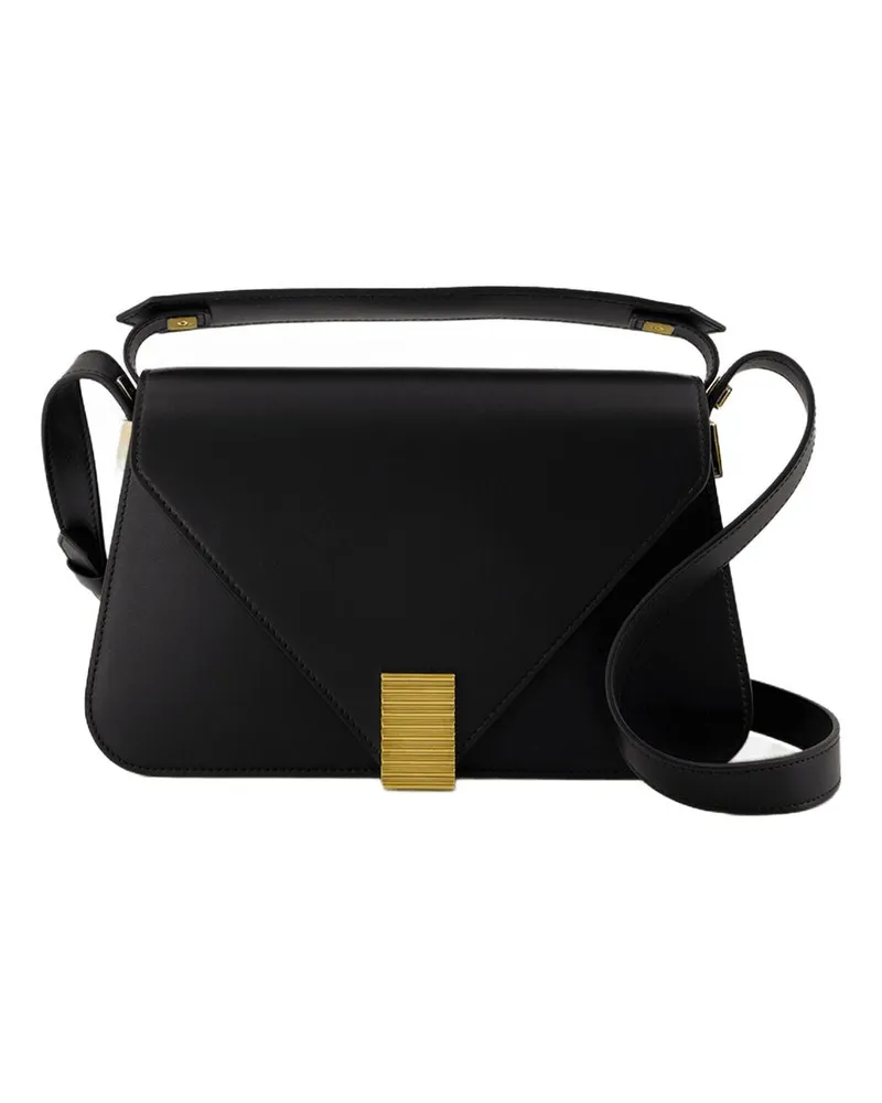 Lanvin Women's Concerto Arpege Shoulder Bag -  Leather Black Calfskin Shoulder-Hobo-Bags Black