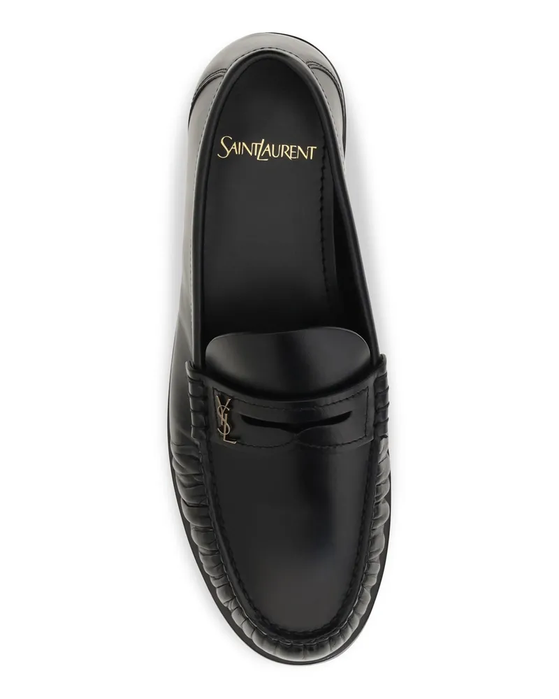 Saint Laurent Women's Loafers Laurent Black Calf Leather Black