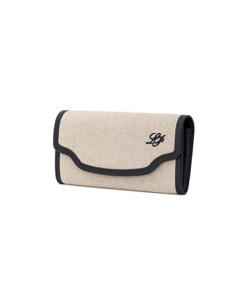 Loro Piana Women's Beige Fabric And Leather Wallet Beige