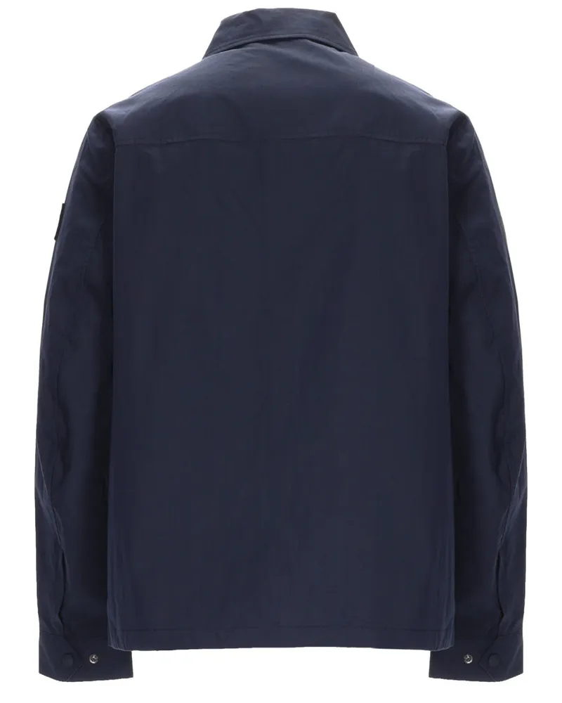 Belstaff Cotton Blend Cargo Overshirt Jacket — Blue Blue