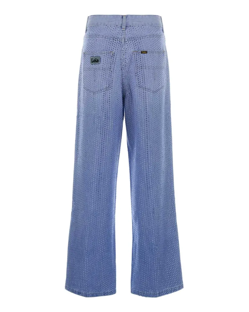 Lois Women's Embellished Denim Asha Jeans Dip Dye Crystal Exterior: Cotton Blue