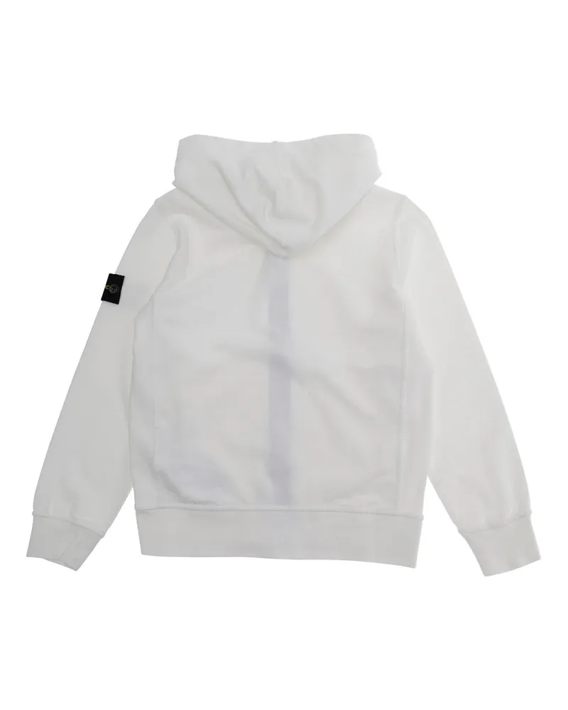 Stone Island Boys' Hooded Sweatshirt White Cotton Hoods & Sweatshirts White