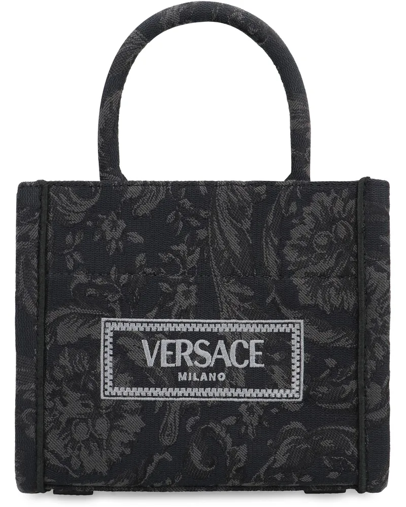 Versace Women's Athena Mini Tote Bag Black Polyamide Black