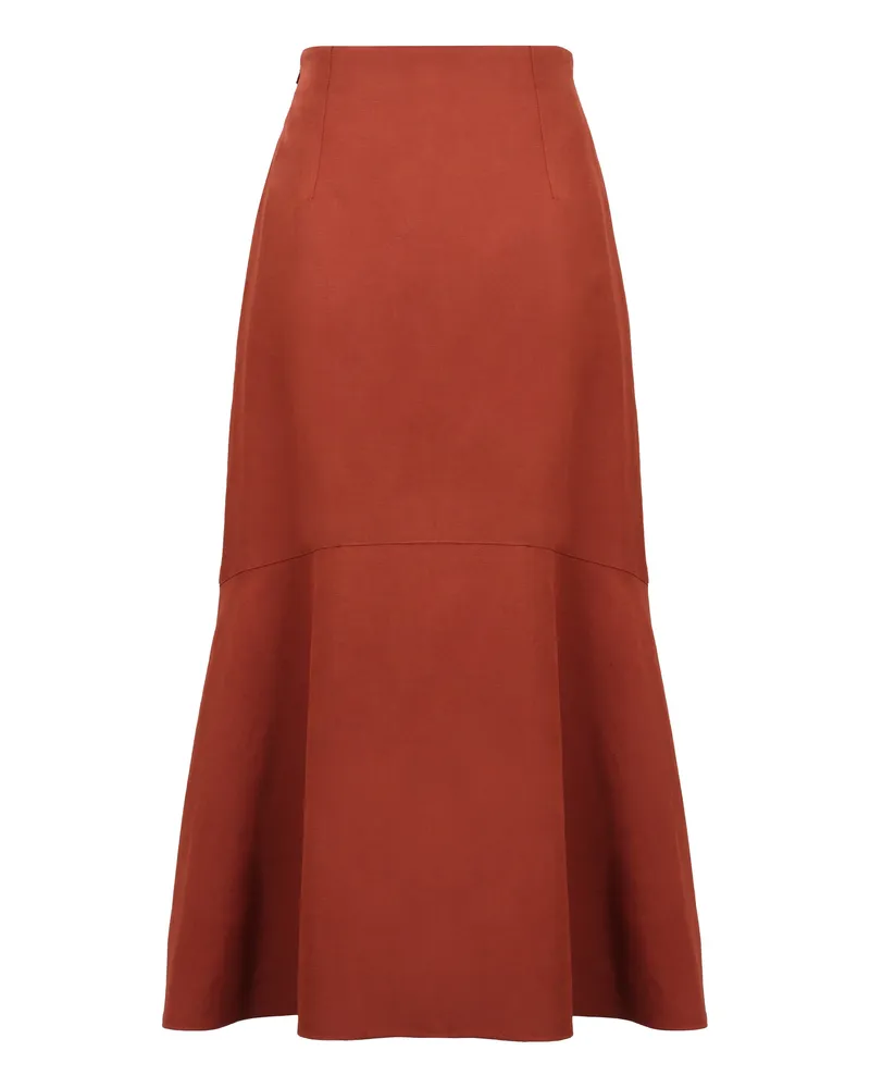 AGNONA Women's Red A-Line Midi Skirt Silk Red