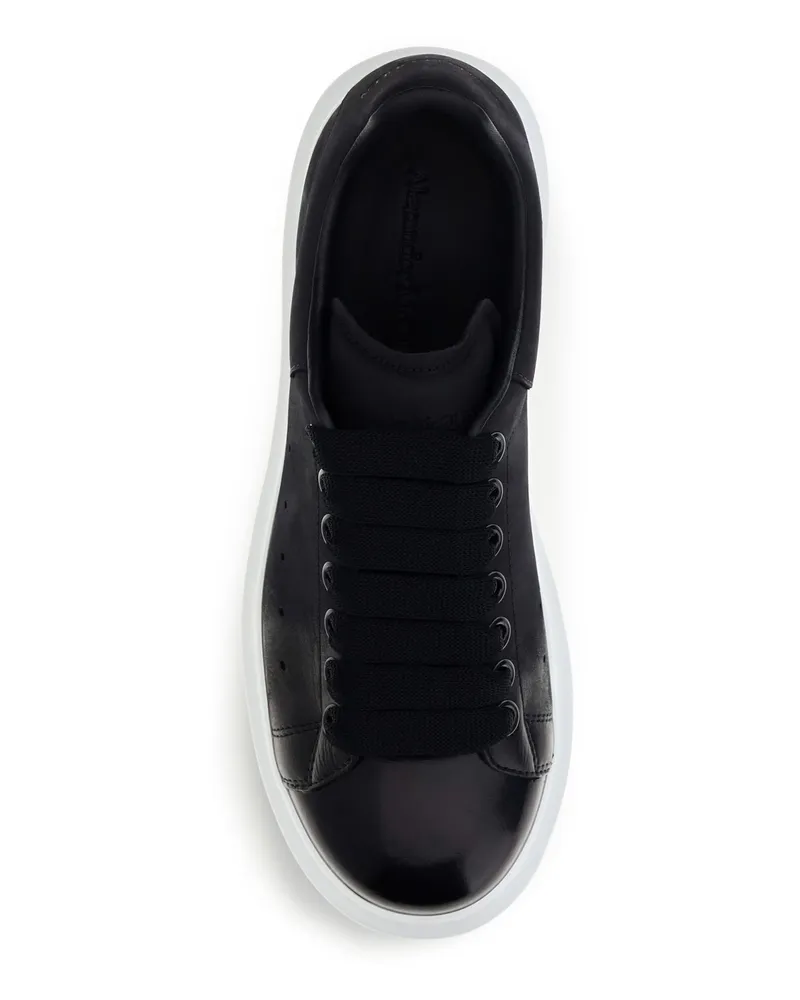 Alexander McQueen Men's Oversized Sneakers Indigo Leather Blue Trainers Black