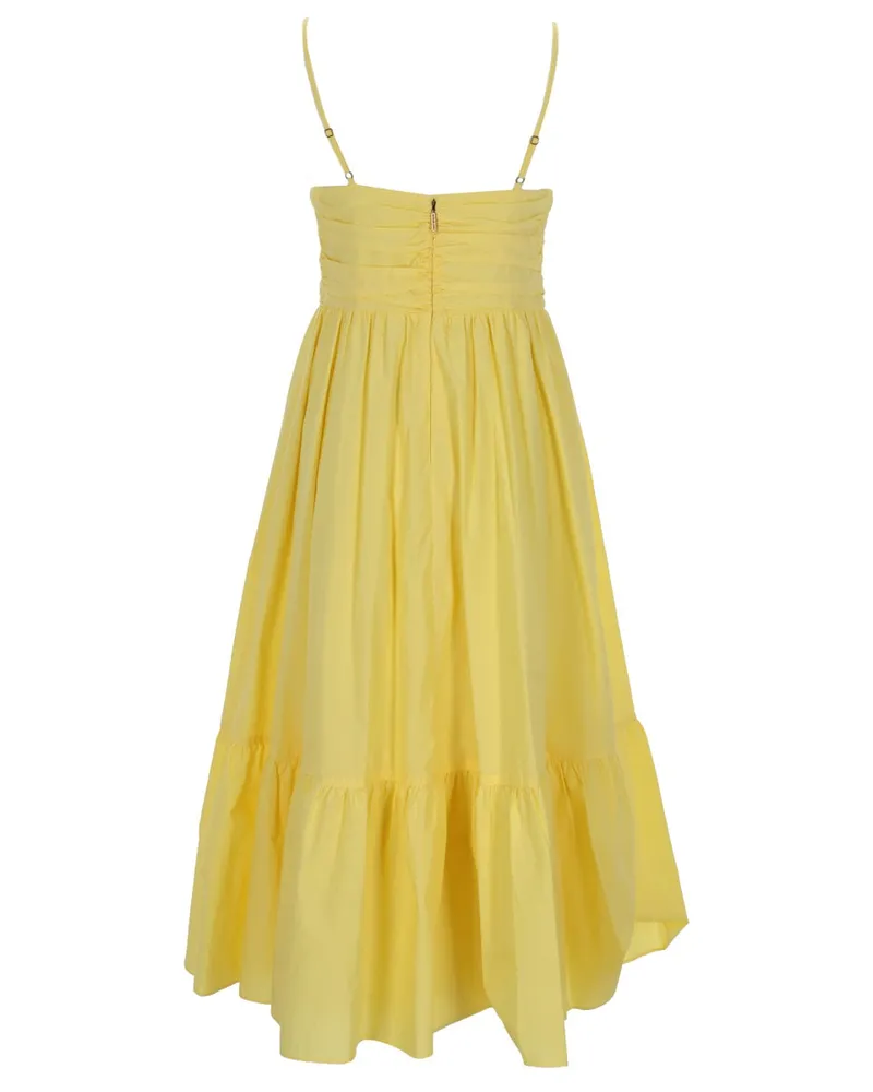 Michael Kors Organic Cotton Midi Dress — Yellow 