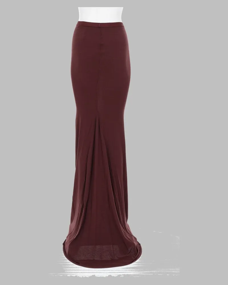 Rick Owens Lilies Modal Blend Maxi Skirt — Bordeaux Bordeaux