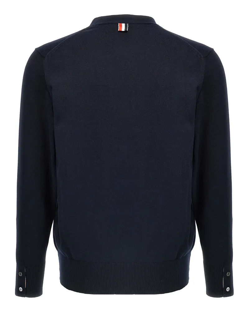 Thom Browne Men's Blue Cotton Cardigan Clothing Navy