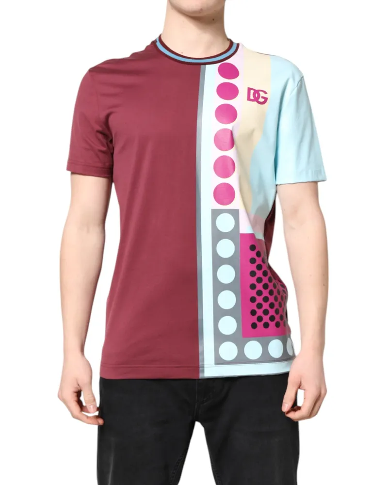 Dolce & Gabbana Multicolor Logo-Printed Cotton T-Shirt — Multicolor Multicolor