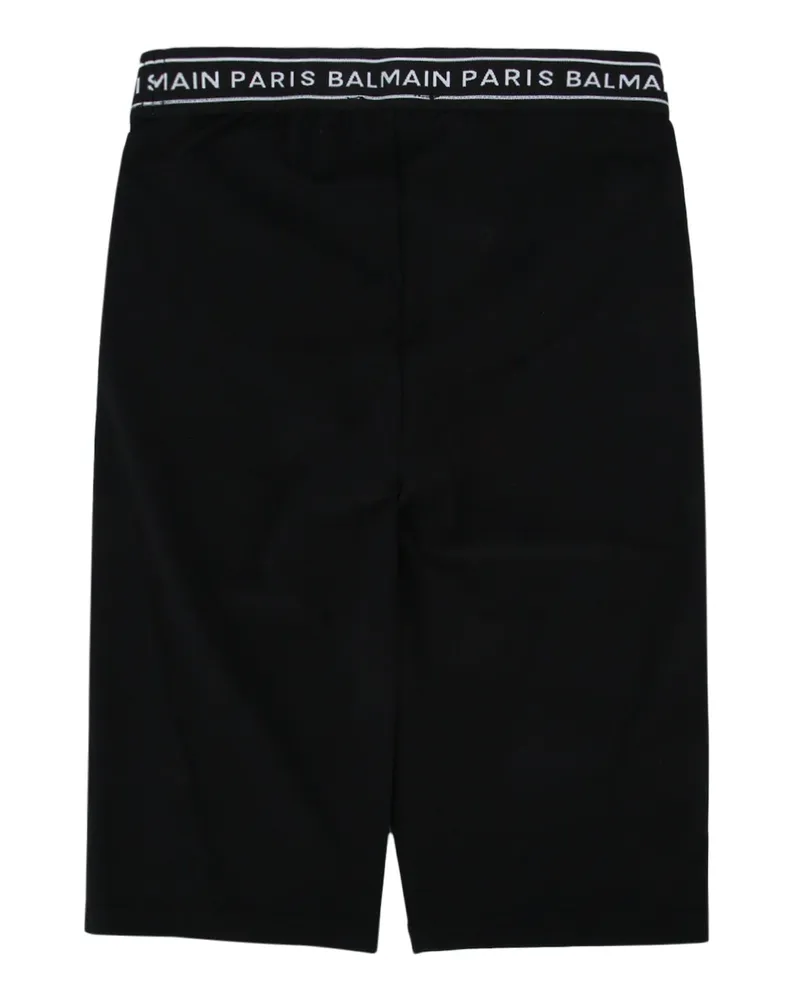 Balmain Boys' Bermuda Blackwhite Elastane Short Black