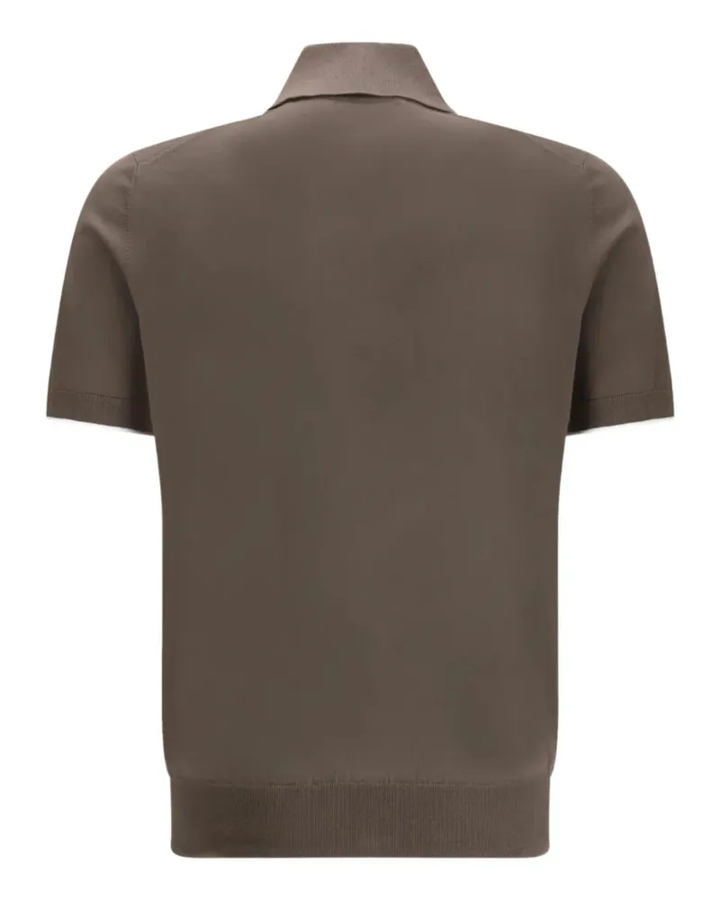 Brunello Cucinelli Men's Short-Sleeve Polo Shirt Ss26 M Taupe